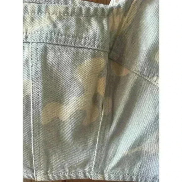 NEW Frame Women's Blue Printed Seamed Bustier Denim Cropped Tank Top Size XS - Picture 8 of 9